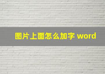 图片上面怎么加字 word